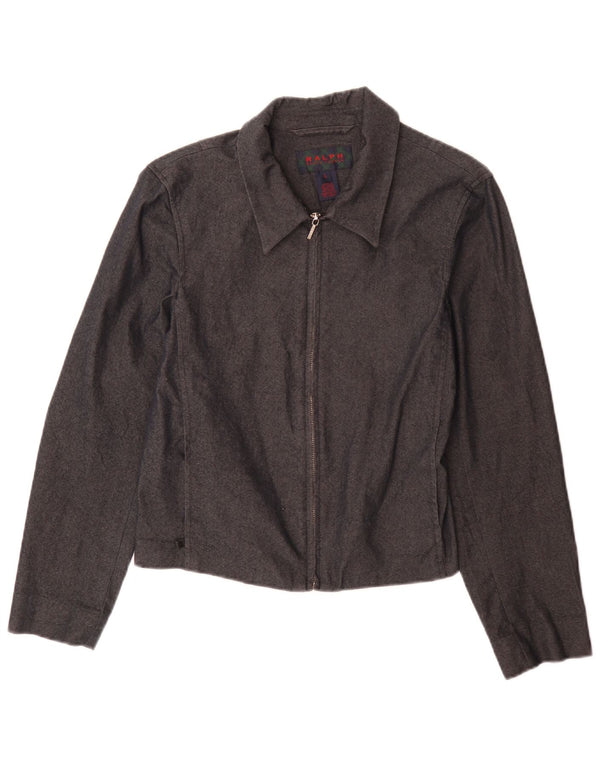 Jaqueta bomber feminina Ralph Lauren Reino Unido 14 grande algodão cinza