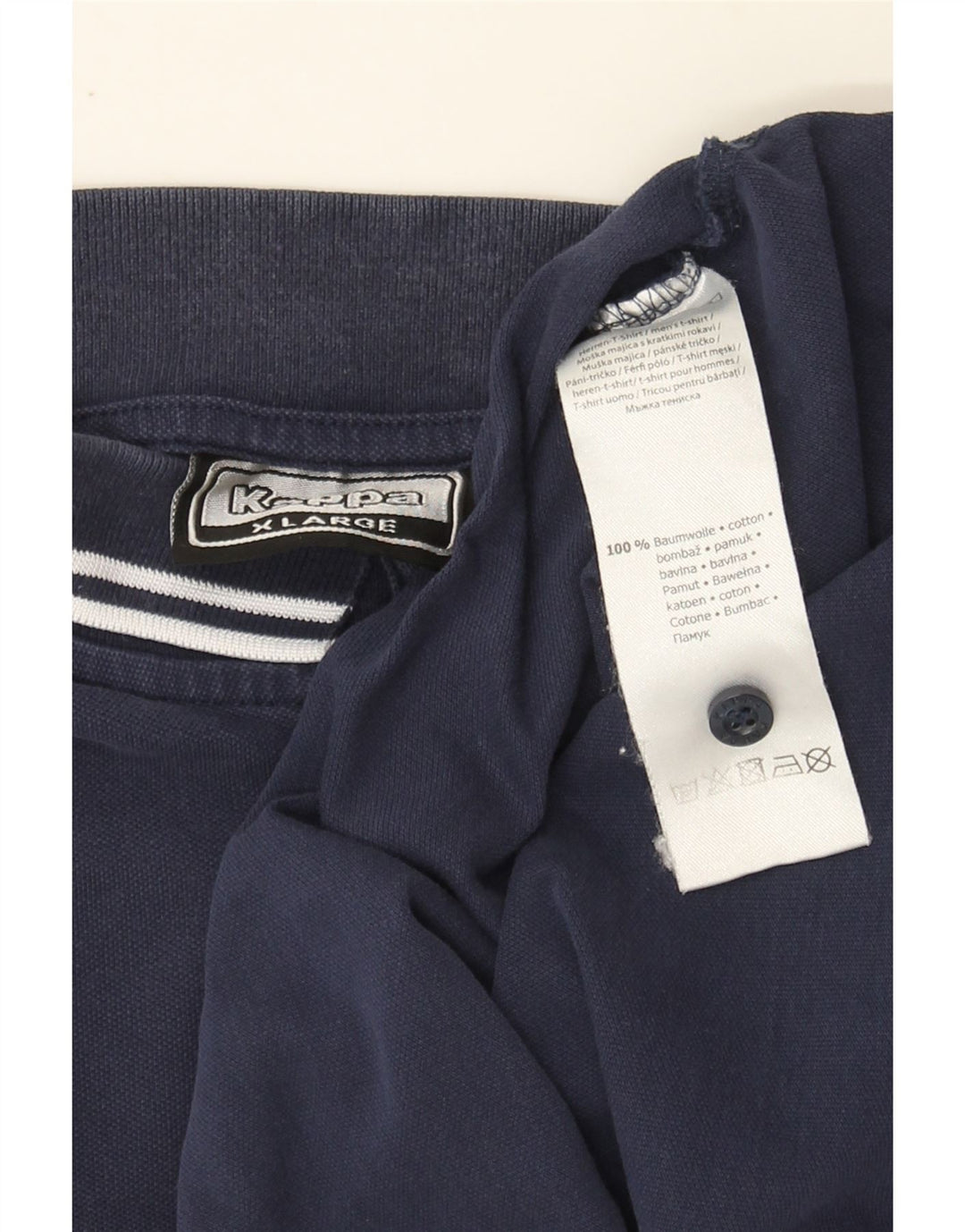 KAPPA Mens Polo Shirt XL Navy Blue Cotton Vintage Kappa and Second-Hand Kappa from Messina Hembry 
