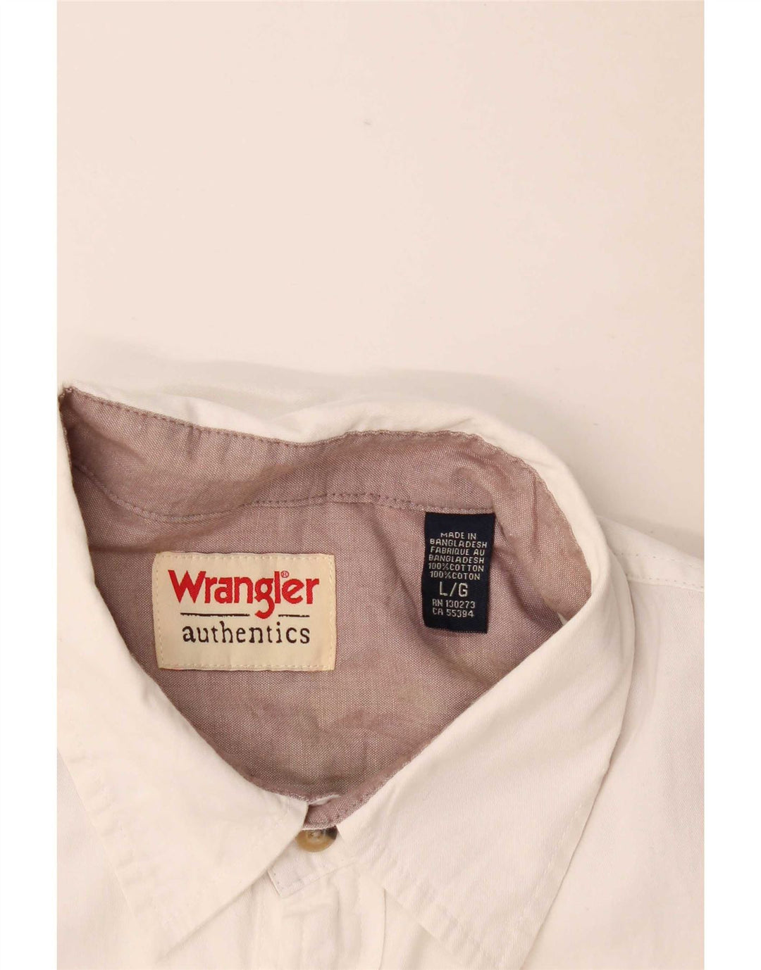 Wrangler Camisa masculina de manga curta grande algodão branco