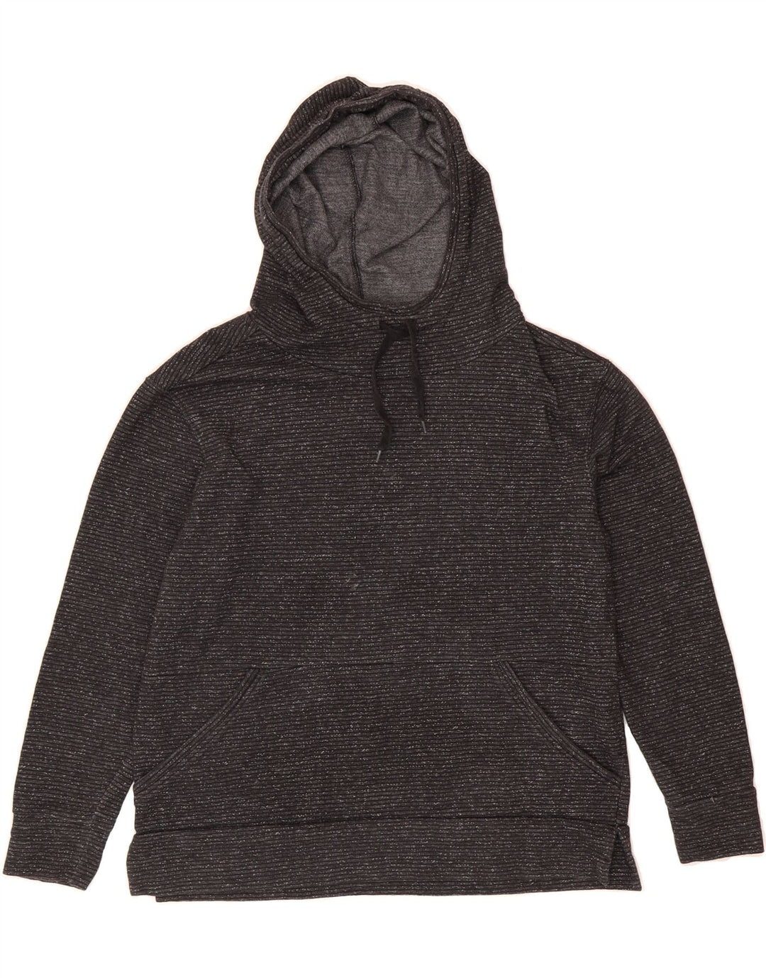 CHAMPION Womens Hoodie Jumper UK 14 Medium Grey Pinstripe Cotton Vintage Champion and Second-Hand Champion from Messina Hembry 