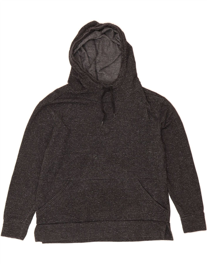 CHAMPION Womens Hoodie Jumper UK 14 Medium Grey Pinstripe Cotton Vintage Champion and Second-Hand Champion from Messina Hembry 