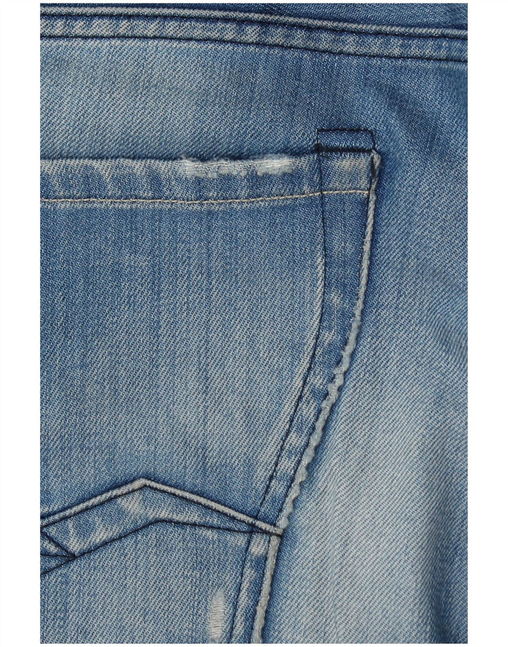 Shorts jeans masculino Replay Waitom W33 grande algodão azul