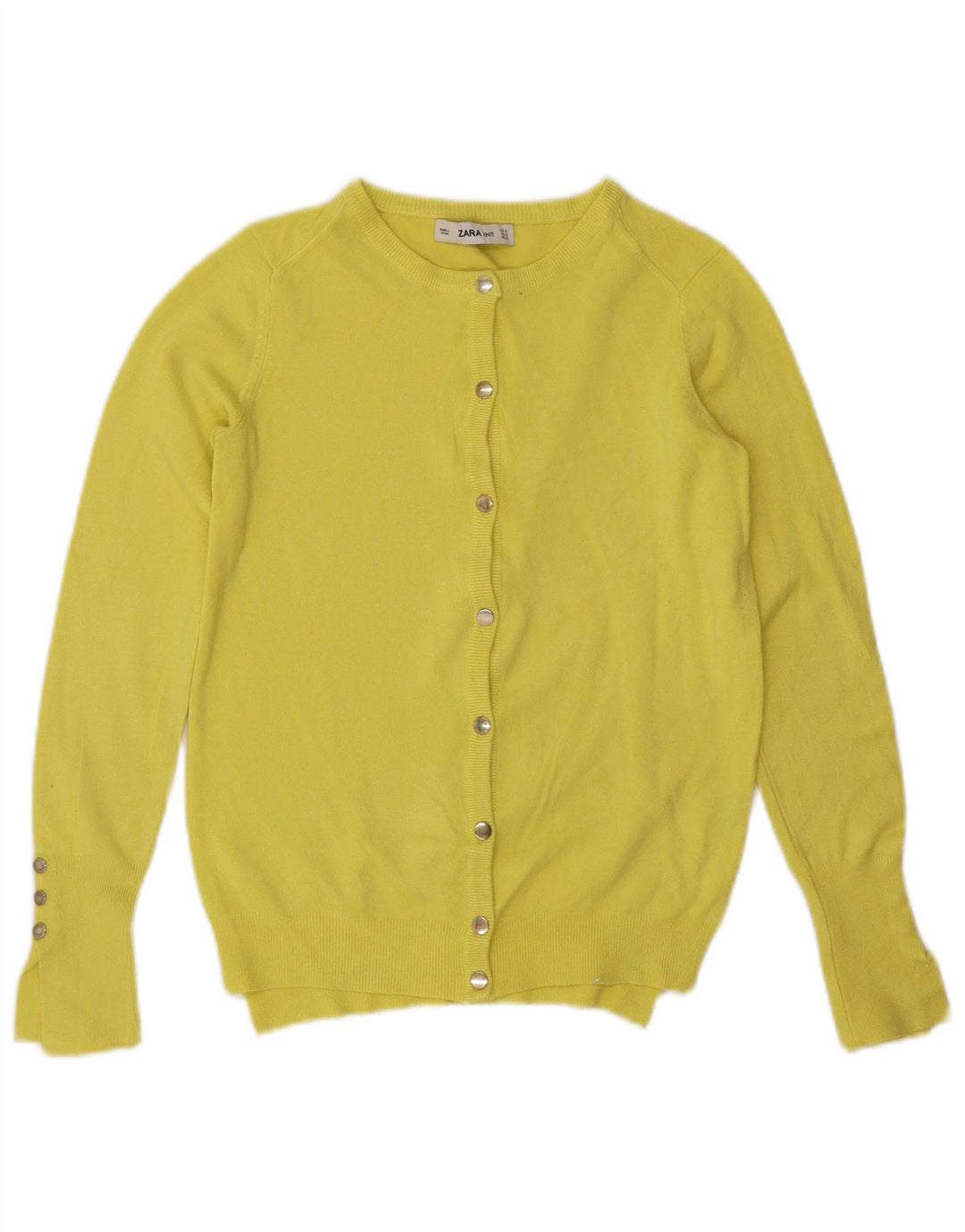 Suéter cardigã feminino Zara Reino Unido 10 pequeno amarelo