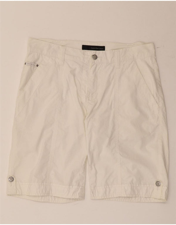 Calvin Klein Mens Chino Shorts W32 Médio Branco