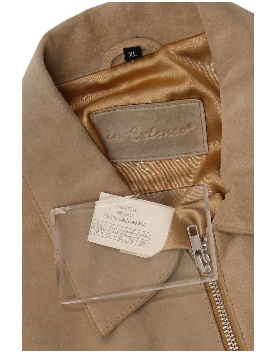 Jaqueta feminina de camurça In Extenso UK 18 XL couro bege