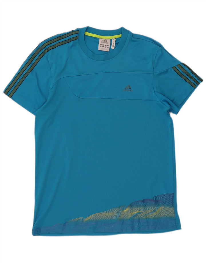 Adidas Masculino Climacool Camiseta Top Médio Azul Poliéster