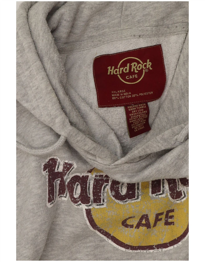 Hard Rock Cafe Masculino Barcelona Graphic Hoodie Jumper 2XL Algodão manchado cinza