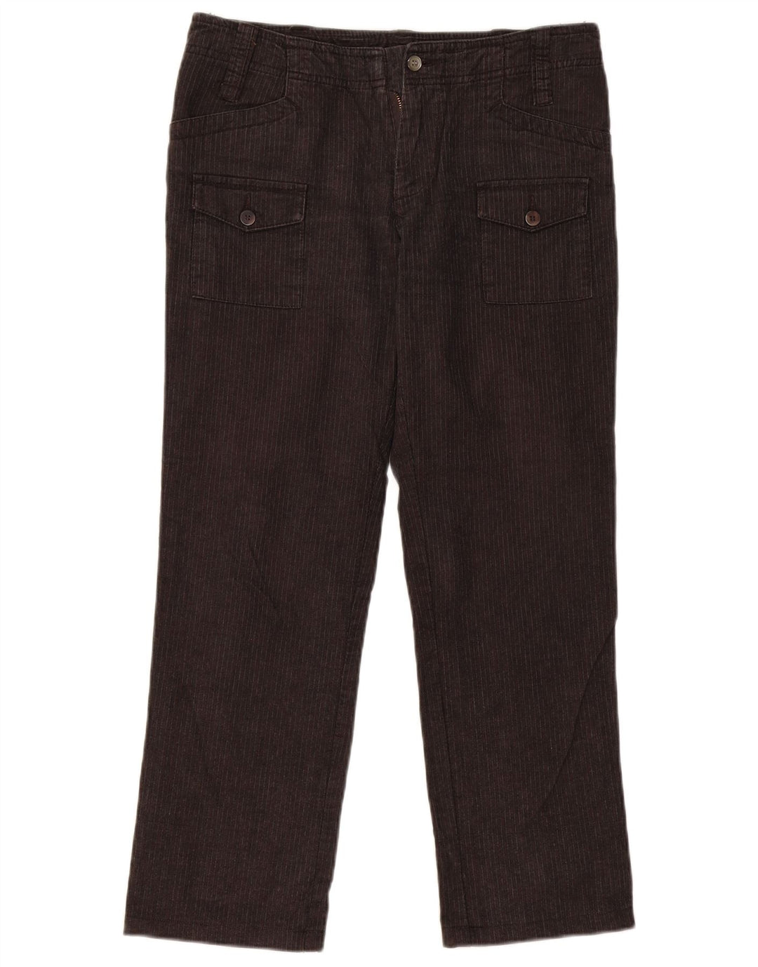 Calça cargo feminina ELLESSE reta IT 44 médio W32 L28 listrado cinza