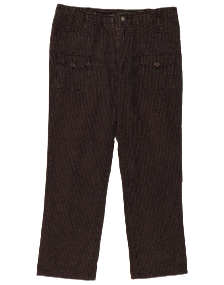 Calça cargo feminina ELLESSE reta IT 44 médio W32 L28 listrado cinza