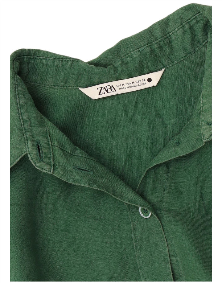 Zara Camisa Oversized Feminina Reino Unido 14 Verde Médio