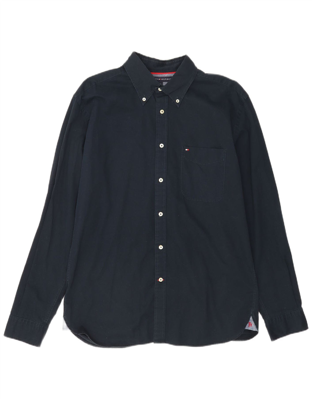 Camisa masculina TOMMY HILFIGER grande algodão azul marinho