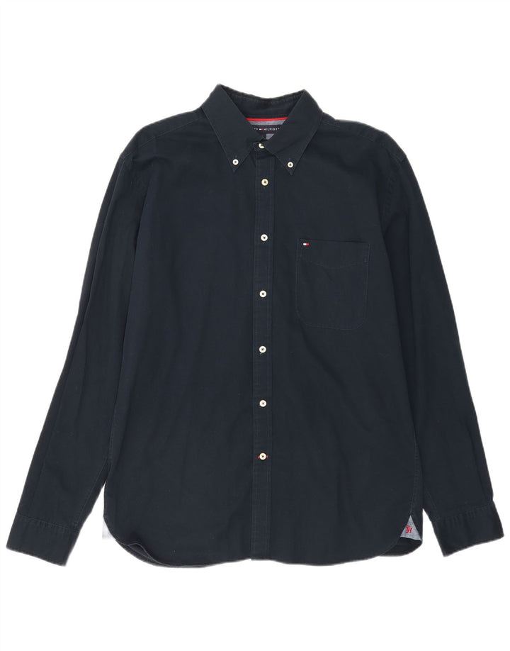 Camisa masculina TOMMY HILFIGER grande algodão azul marinho