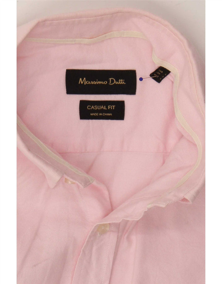 Camisa masculina casual Massimo Dutti grande rosa