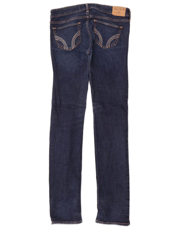 Jeans skinny femininos Hollister US 3 XS W26 L33 azul marinho algodão