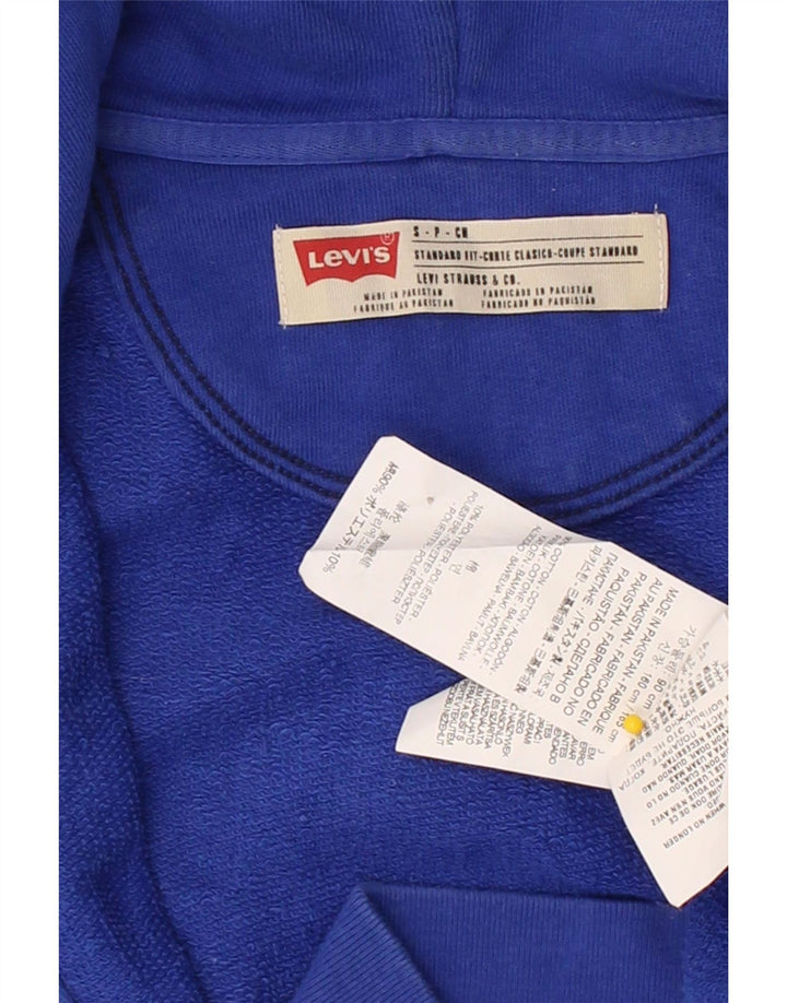 LEVI'S Mens Standard Fit Graphic Zip Hoodie Sweater Small Blue Cotton Vintage Levi's and Second-Hand Levi's from Messina Hembry 