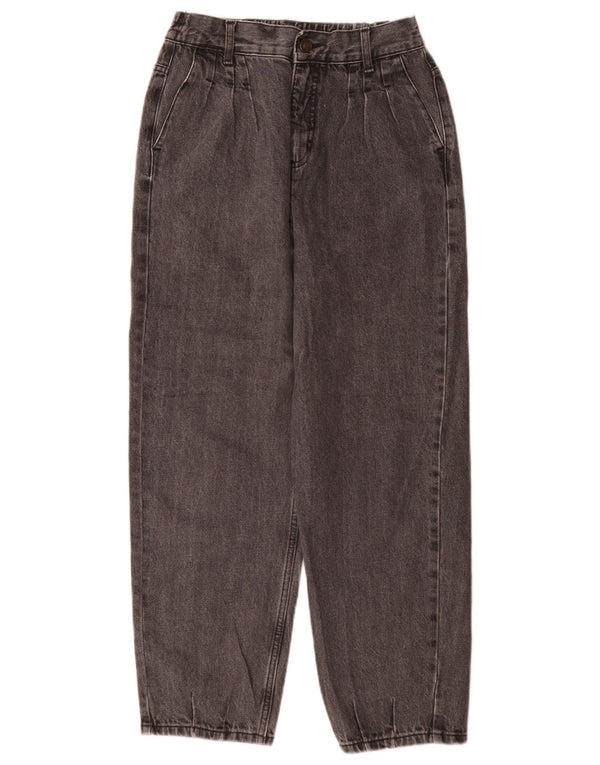 Calça jeans feminina de cintura alta com cintura alta Benetton W26 L26 cinza