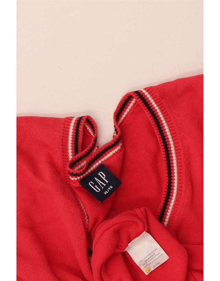 Suéter masculino Gap com decote em V XL de algodão vermelho