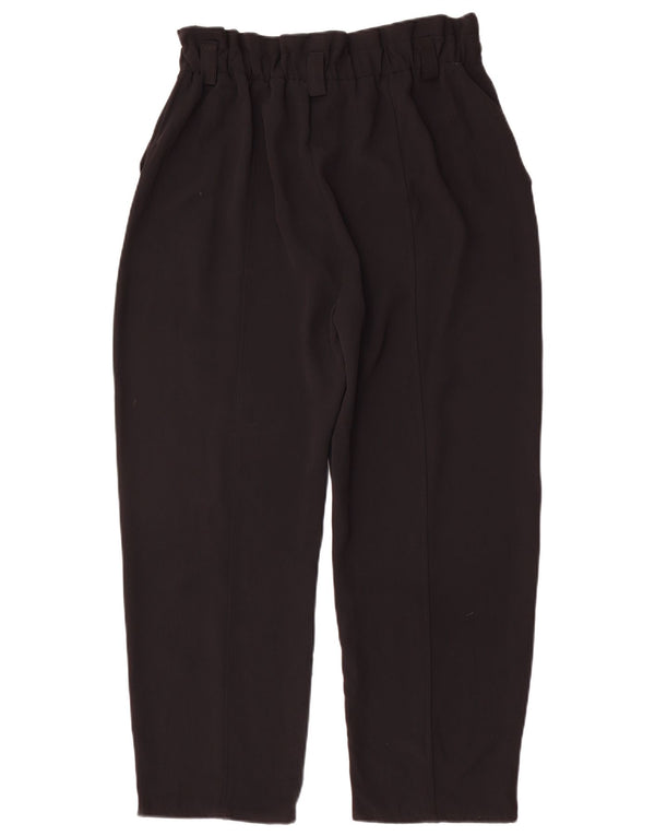 Zara Calça feminina casual de cintura alta cônica UE 38 pequena W28 L25 preta