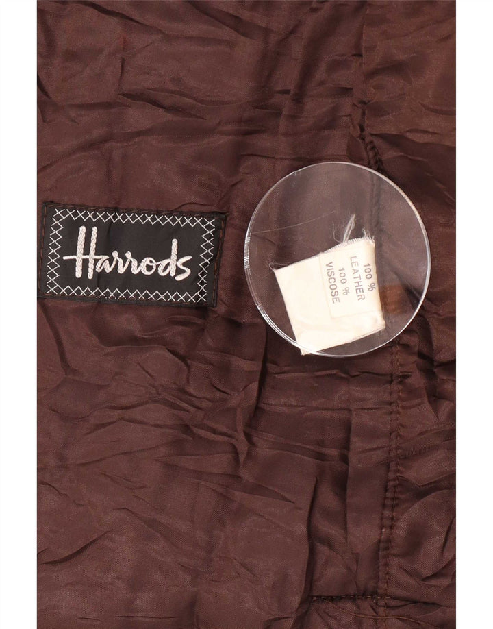 Casaco de couro feminino Harrods EU 40 marrom médio