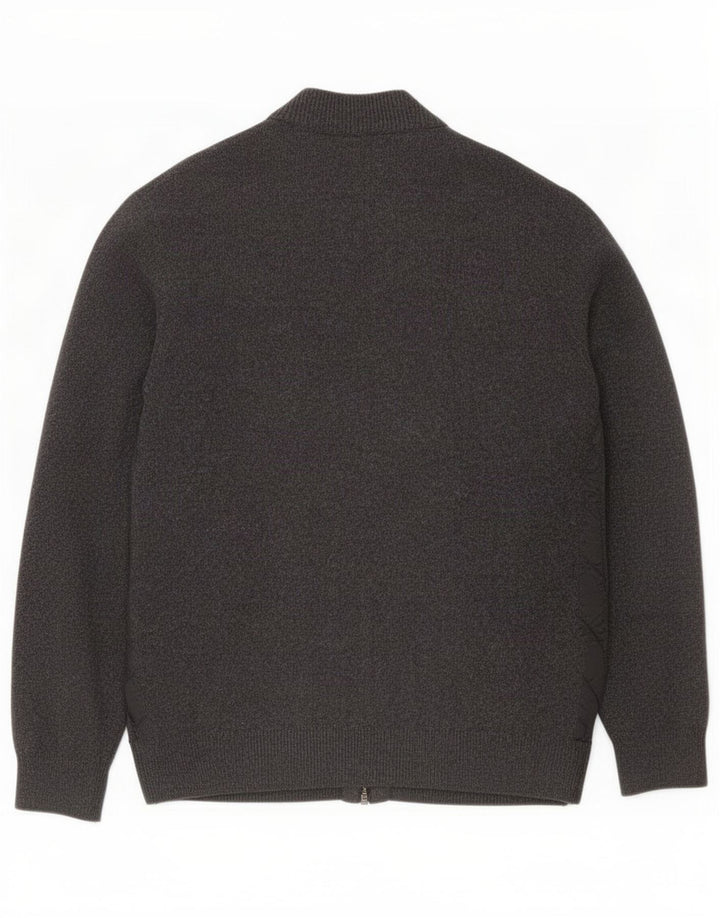 Suéter cardigã masculino Barbour grande lã cinza