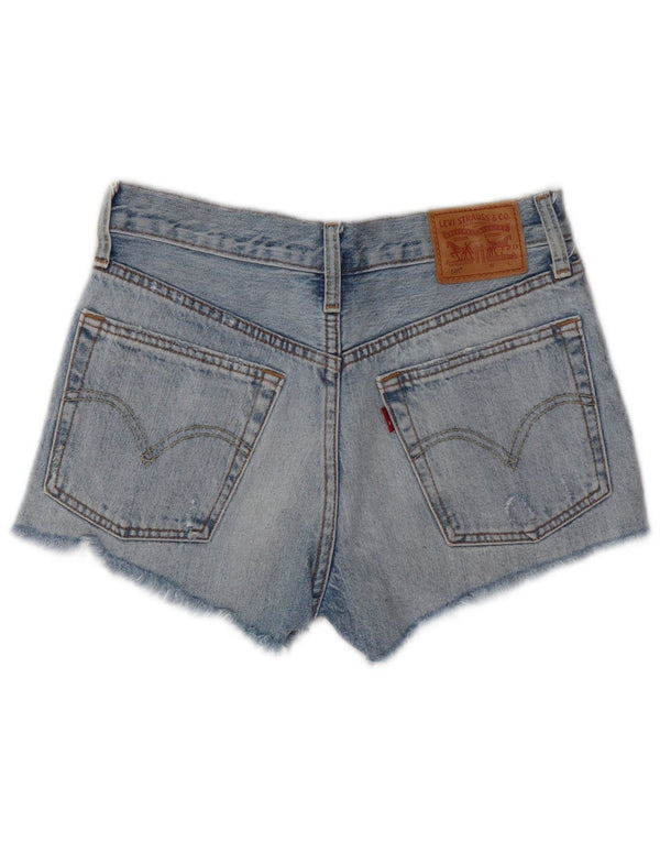 Shorts jeans feminino 501 desgastado da LEVI'S W24 XS azul algodão