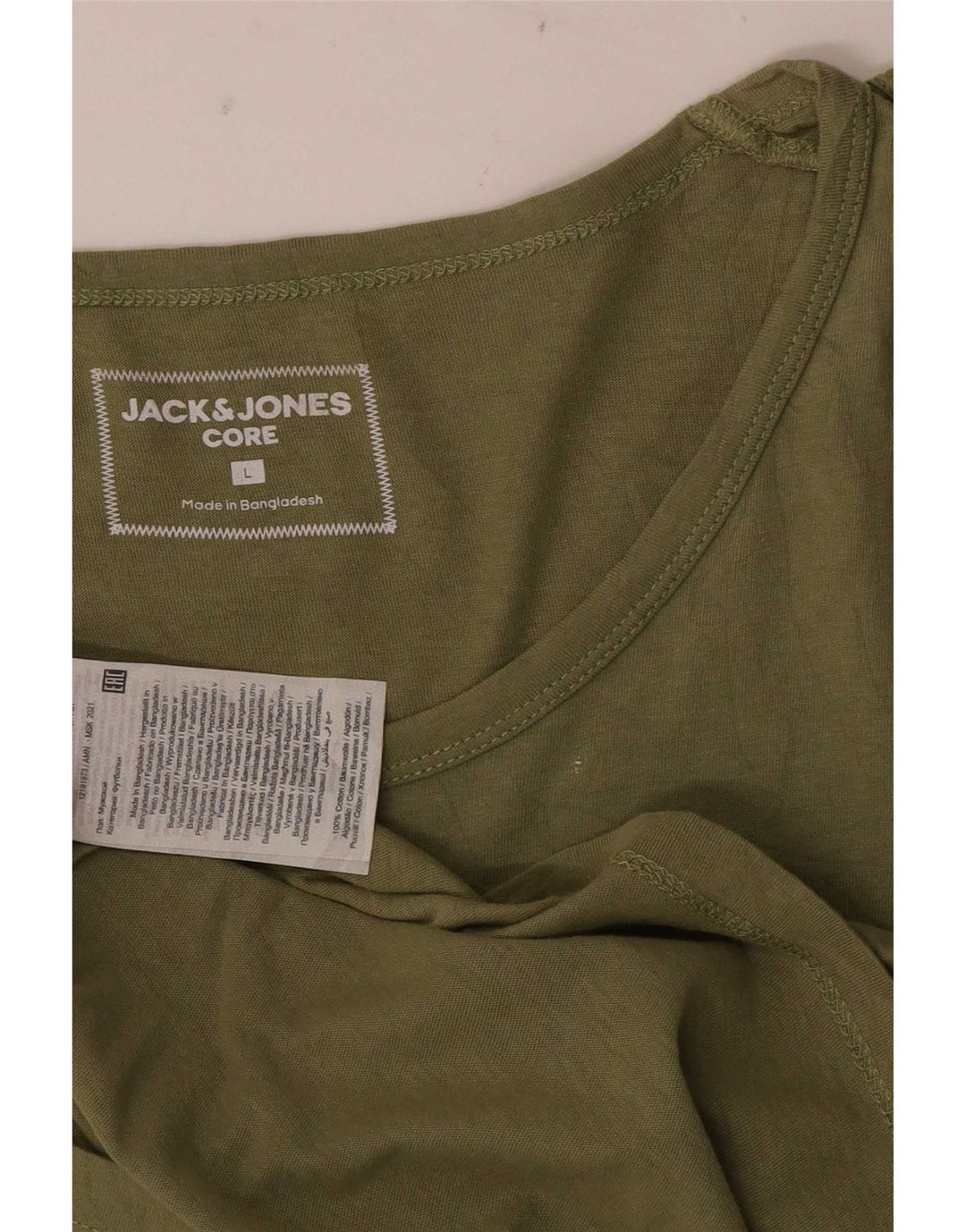 Colete gráfico masculino Jack & Jones Top grande de algodão verde