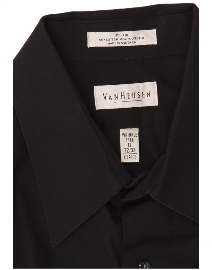 Camisa masculina Van Heusen tamanho 17 XL algodão preto