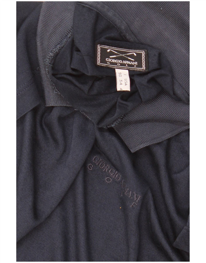 Camisa polo masculina GIORGIO ARMANI IT 50 seda azul marinho médio