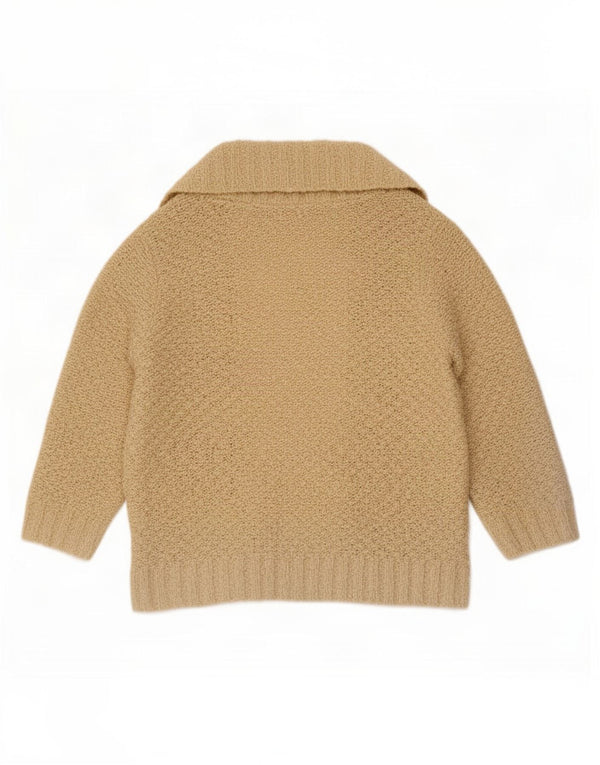 Suéter cardigã aberto feminino Marks & Spencer manga 3/4 Reino Unido 14 médio bege