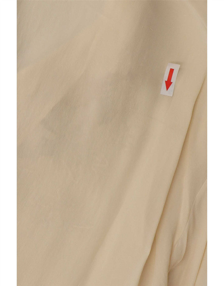 Blusa feminina vintage IT 42 médio off white floral seda