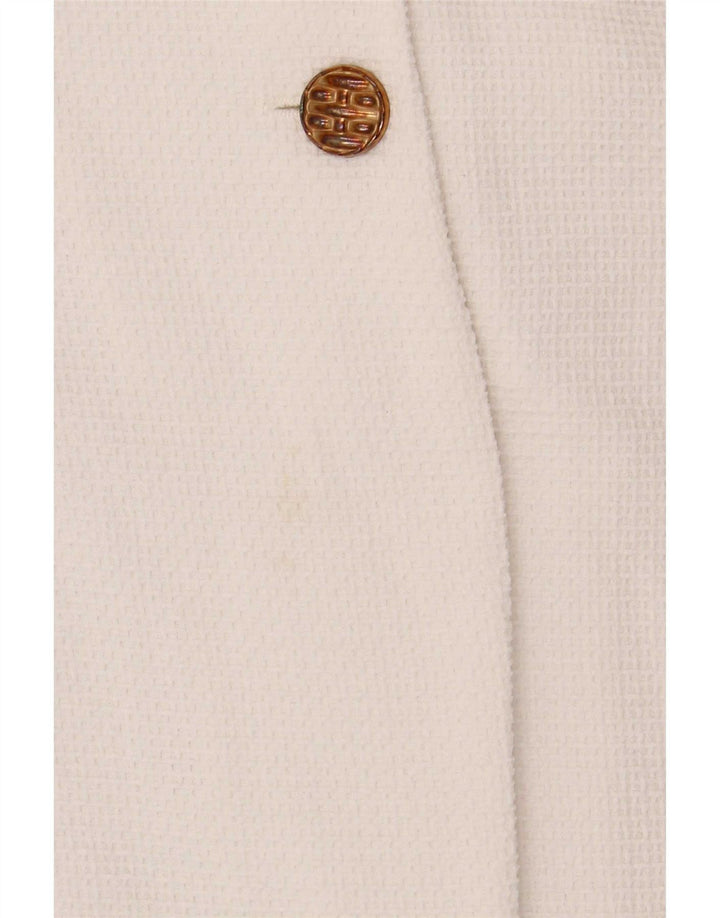 Jaqueta Bolero Feminina Zara Reino Unido 16 Grande Poliéster Branco