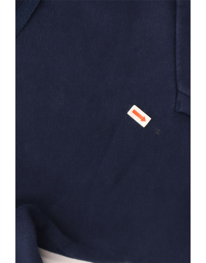 ADIDAS Mens Hoodie Jumper Pequeno Algodão Azul Marinho