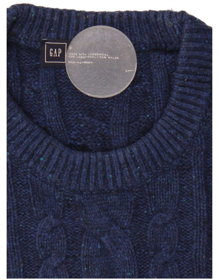 Suéter masculino Gap com gola redonda e lã de carneiro azul marinho pequena