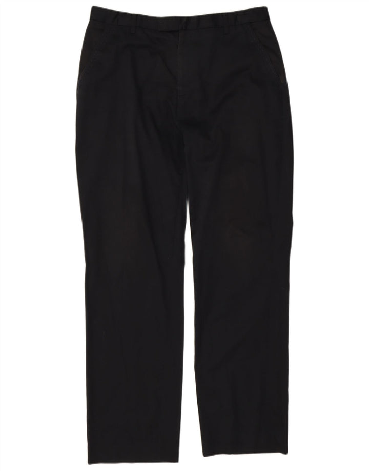 Calça masculina de terno reto Ted Baker W34 L30 algodão preto