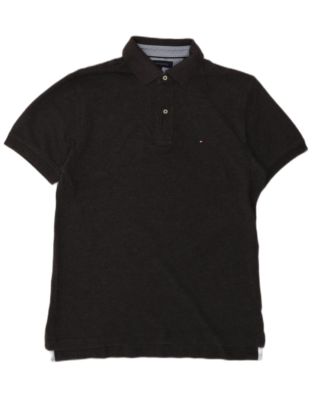 Camisa polo masculina TOMMY HILFIGER algodão cinza médio