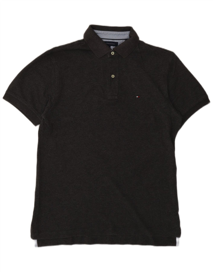 Camisa polo masculina TOMMY HILFIGER algodão cinza médio