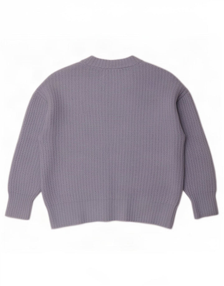 Zara Suéter Cardigan Oversized Feminino Reino Unido 14 Poliéster Azul Médio