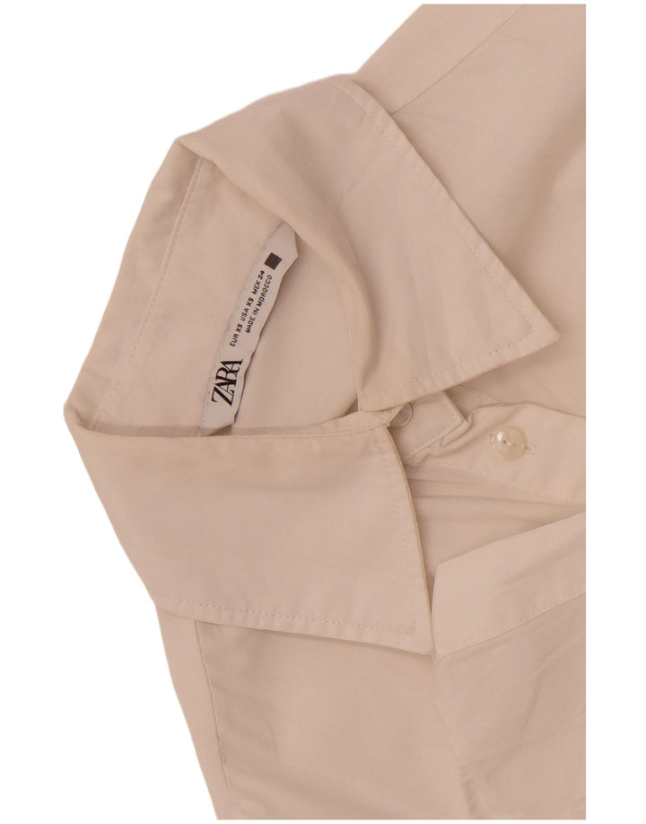 Zara blusa feminina oversized UK 6 XS branca