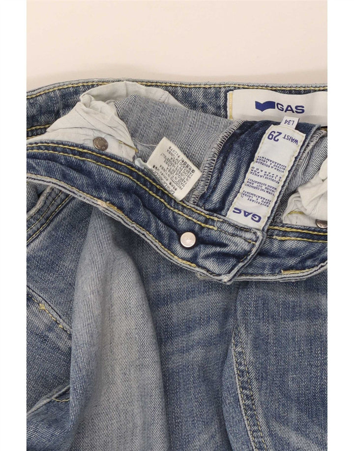 Gas Womens Slim Jeans W29 L34 Azul Algodão