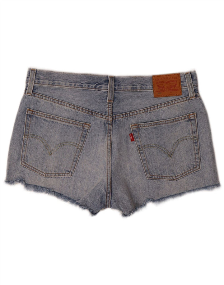 Shorts jeans feminino Levi's 501 desgastado W31 algodão azul médio