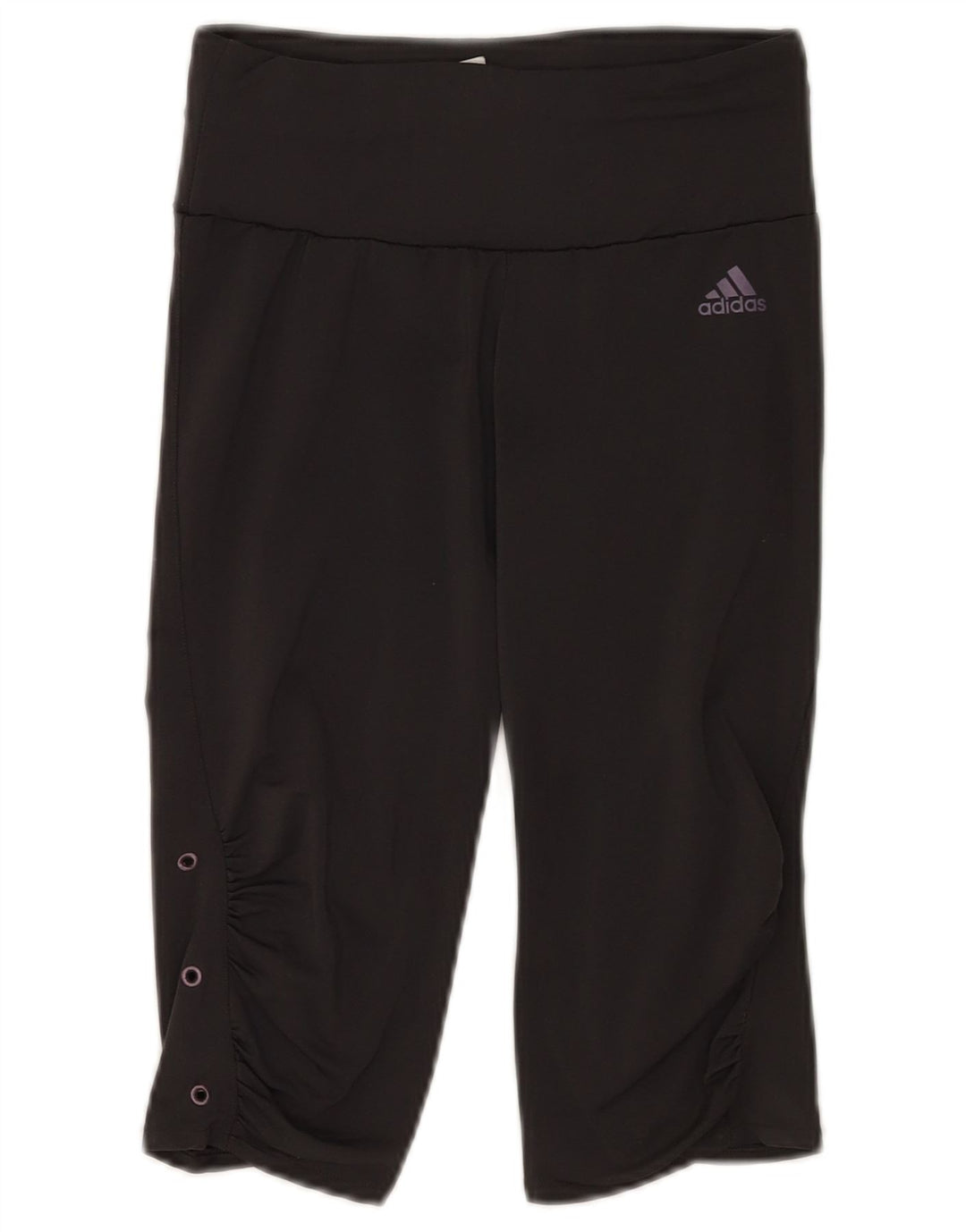 Adidas Womens Capri Leggings UK 12 Médio Preto Poliéster Esportes