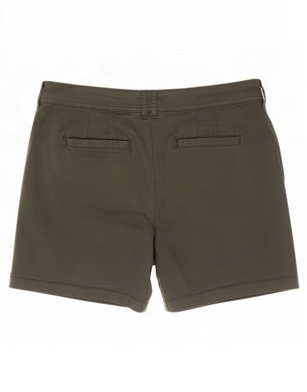 Shorts Chino feminino Fat Face UK 14 grande W34 algodão cáqui
