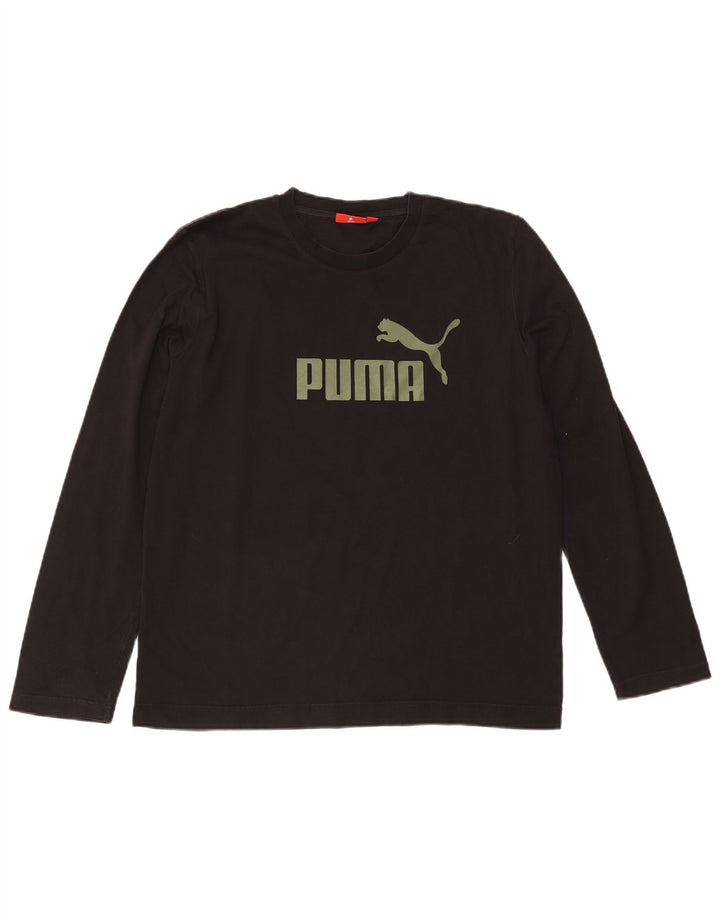 Puma Mens Graphic Top Manga Longa Grande Preto