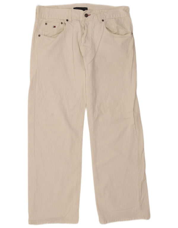 Jeans retos masculinos Tommy Hilfiger W36 L30 algodão branco