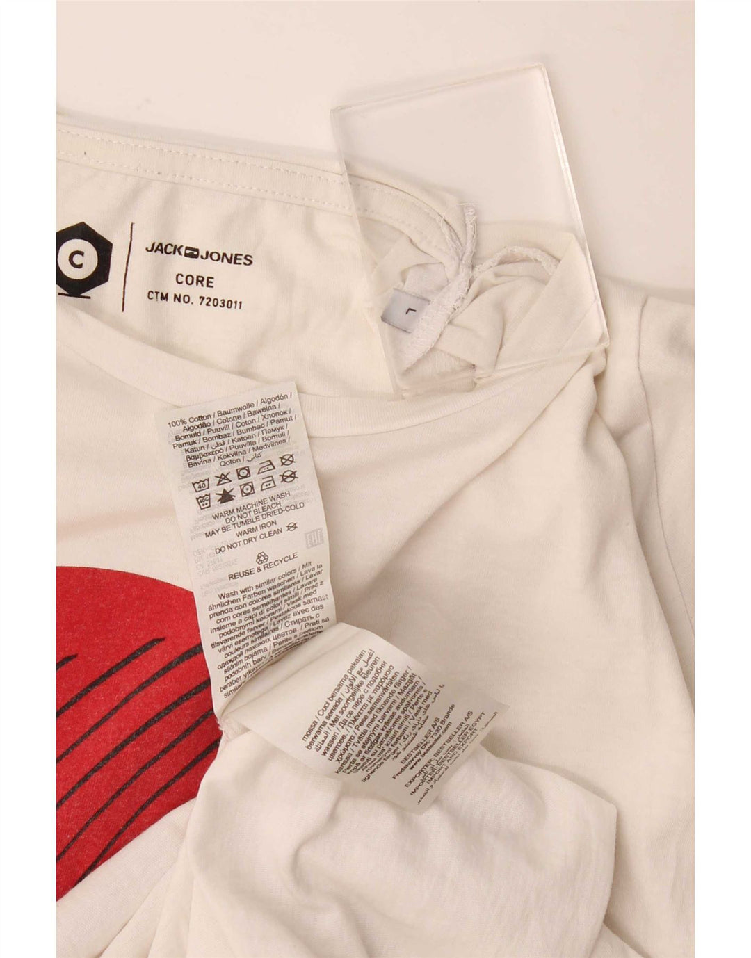 Camiseta gráfica masculina Jack & Jones grande algodão branco