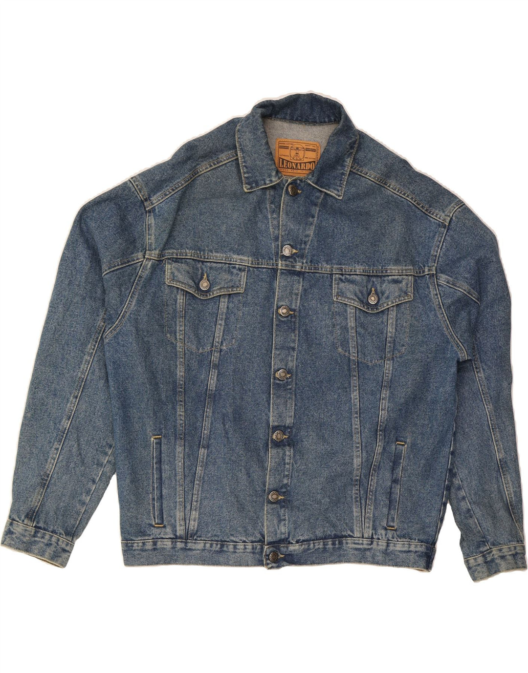 Jaqueta jeans masculina VINTAGE UK 40 grande algodão azul