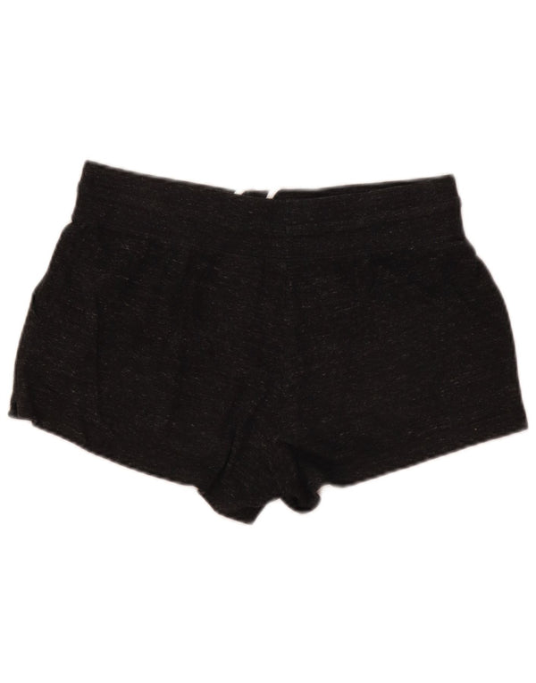 Shorts esportivos femininos Nike UK 14 algodão manchado cinza médio