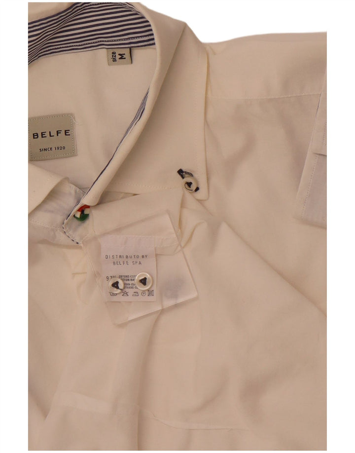 Camisa masculina BELFE de algodão branco médio