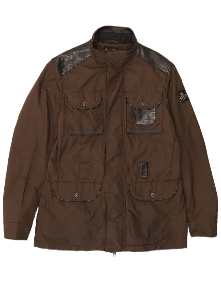 Jaqueta utilitária masculina REFRIGIWEAR UK 40 grande marrom colorblock poliamida