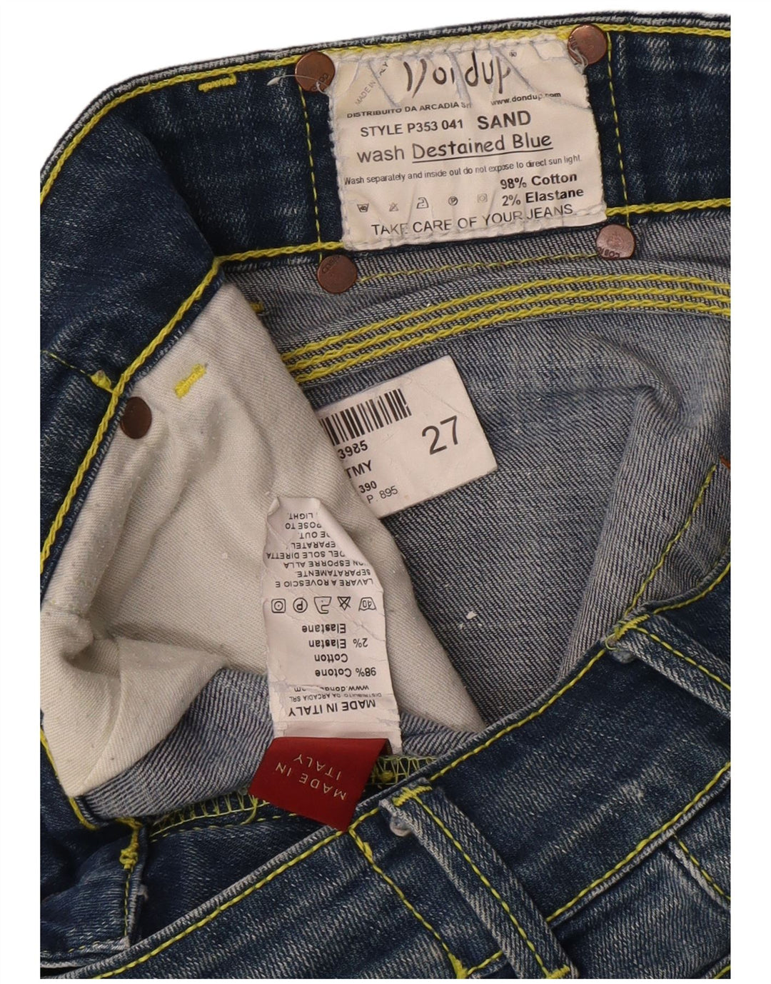 DONDUP Jeans retos femininos W27 L31 algodão azul